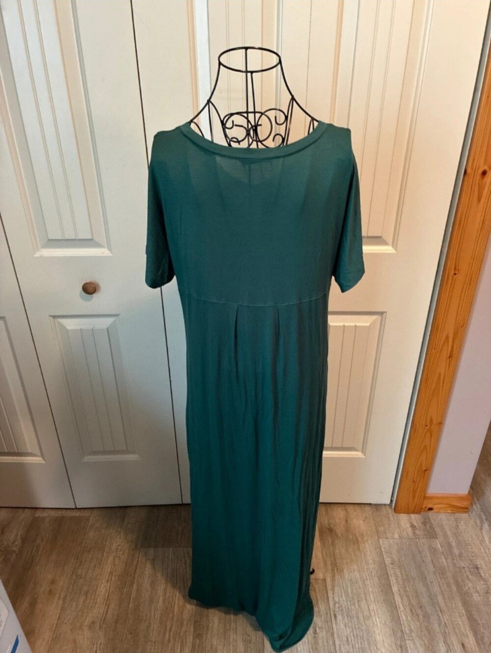 Nwt Huskaray Green Vneck Maxi Dress Pockets Large - Picture 5 of 5
